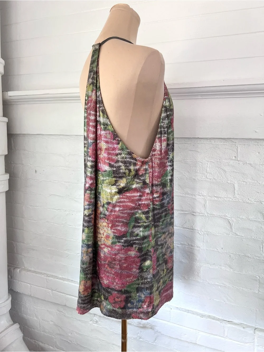 Free People Tangier Pink Multi Floral Sequin Mini Dress - Picture 9 of 12